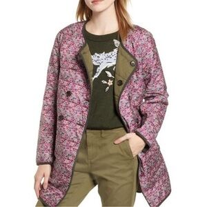 J Crew Reversible coat olive green and Liberty print xl